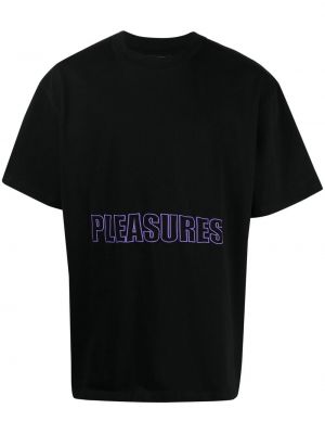 Camiseta con bordado Pleasures negro