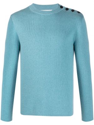 Пуловер с копчета с кръгло деколте Fursac синьо