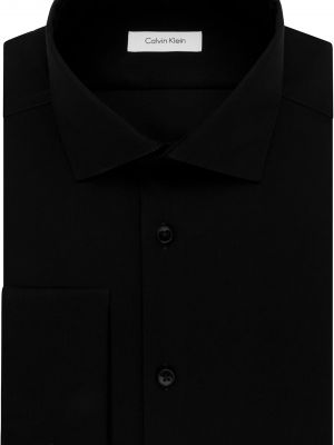 Классическая приталенная рубашка в елочку Calvin Klein черная