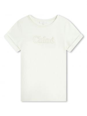 Trøje broderet t-shirt for piger Chloe Kids hvid