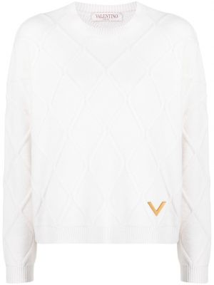 Pull en laine Valentino Garavani blanc