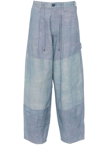 Βαμβακερό παντελόνι με ίσιο πόδι Story Mfg. μπλε