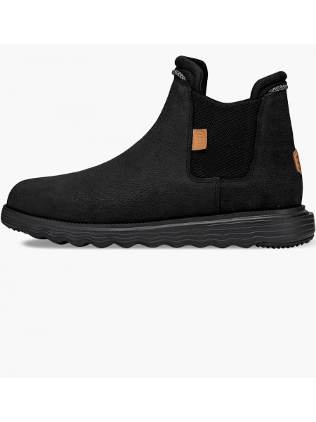 Черные кожаные ботинки Crocs