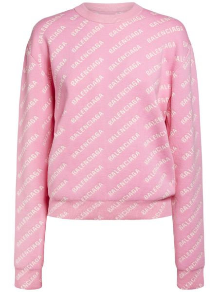 Suéter de algodón Balenciaga rosa