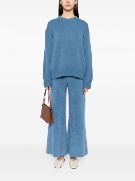 Sweter z kaszmiru z okrągłym dekoltem Lisa Yang niebieski