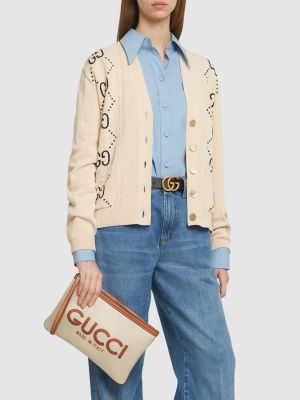 Pisemska torbica Gucci bela