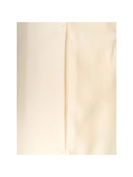 Pantalones rectos de lana de seda Fabiana Filippi beige