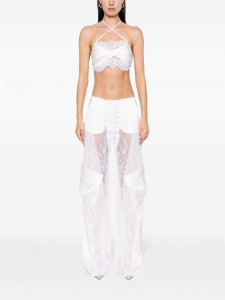 Spodnie cargo koronkowe Atu Body Couture białe