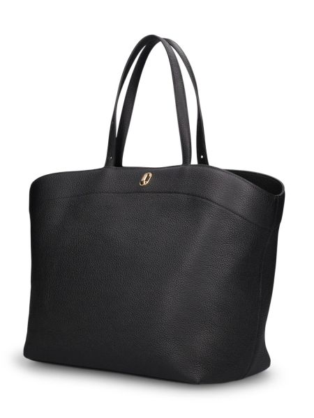 Δερμάτινη τσάντα shopper Savette μαύρο