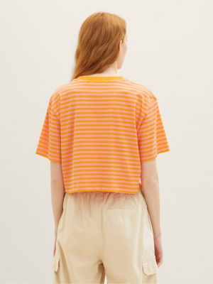Pruhované tričko Tom Tailor Denim oranžové