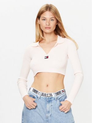 Džemper slim fit Tommy Jeans ružičasta