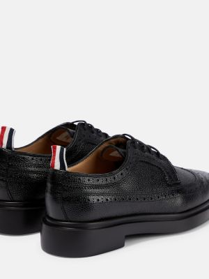 Usnjene brogue čevlji Thom Browne črna