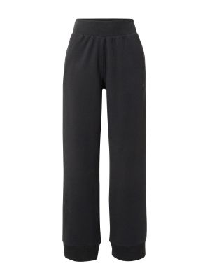 Bavlnené nohavice s výšivkou s vysokým pásom Adidas Originals - čierna