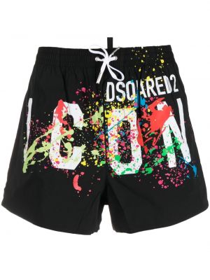 Trykt shorts Dsquared2 svart