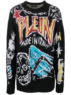 Sweatshirt med broderi Philipp Plein svart