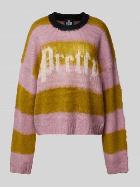 Dzianinowy sweter z nadrukiem The Ragged Priest różowy