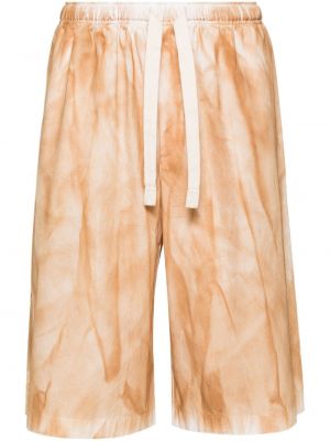 Tie-dye bombažne kratke hlače s potiskom Federico Cina