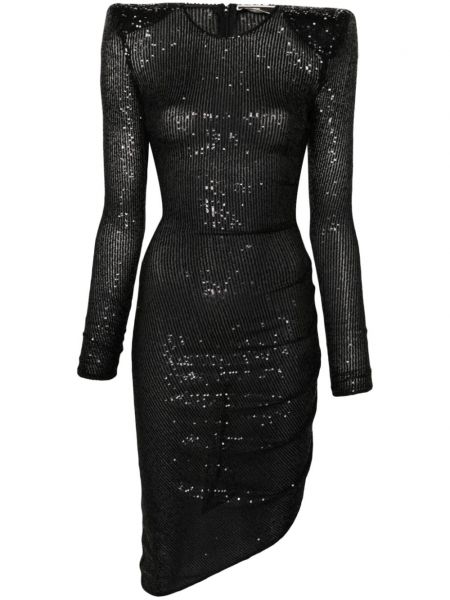 Sukienka midi asymetryczna Elisabetta Franchi czarna