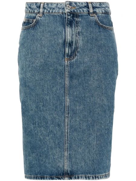 Jupe en jean avec applique Moschino bleu