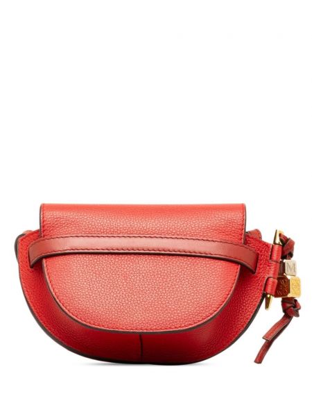 Iš natūralios odos mini krepšys Loewe Pre-owned raudona