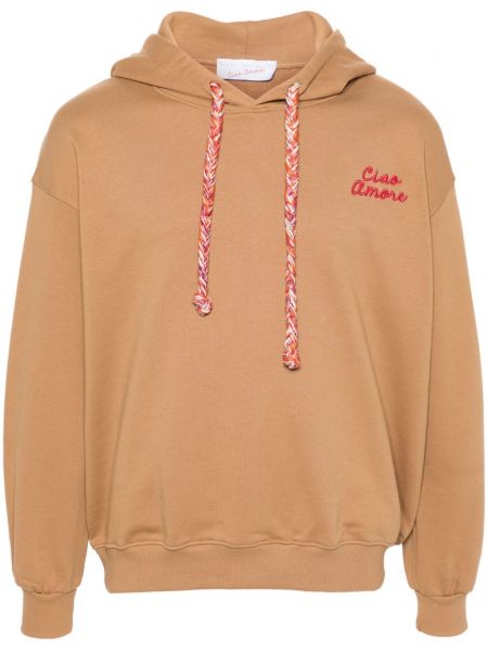 Langes sweatshirt mit stickerei aus baumwoll Giada Benincasa braun