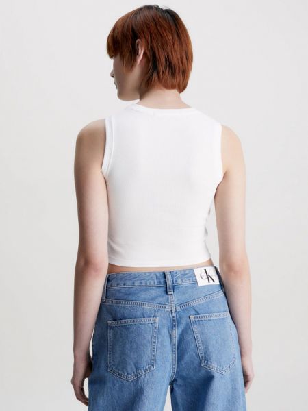 Crop top Calvin Klein Jeans alb