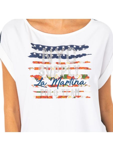 T-shirt mit kurzen ärmeln La Martina weiß