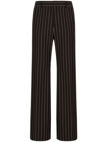 Vlněné kalhoty relaxed fit Dolce & Gabbana černé