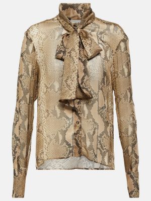 Копринена блуза с принт със змийски принт Stella Mccartney