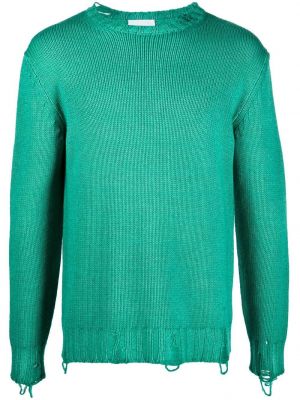 Μάλλινος πουλόβερ με φθαρμένο εφέ Pt Torino πράσινο