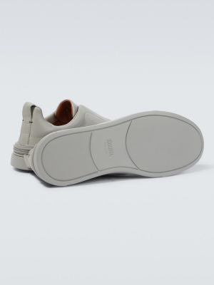 Sneakers di pelle Zegna grigio
