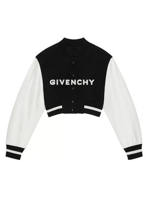 Укороченная университетская куртка из шерсти и кожи Givenchy белый