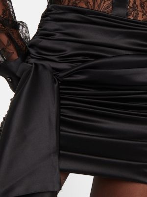 Mini falda de raso de seda Dolce&gabbana negro