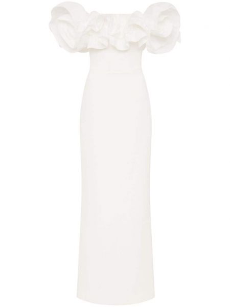 Βραδινό φόρεμα με βολάν Rebecca Vallance λευκό