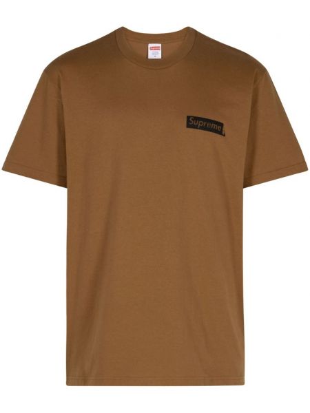 Marškinėliai Supreme ruda