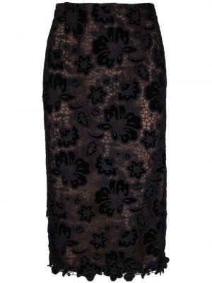 Čipkovaná puzdrová sukňa Carolina Herrera čierna