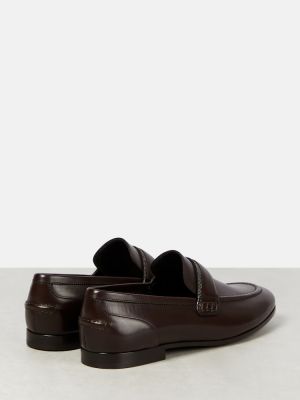 Pantofi loafer din piele Brunello Cucinelli maro