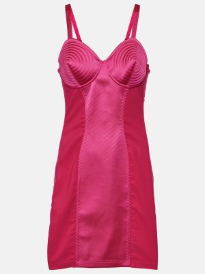Mini vestido de raso Jean Paul Gaultier rosa