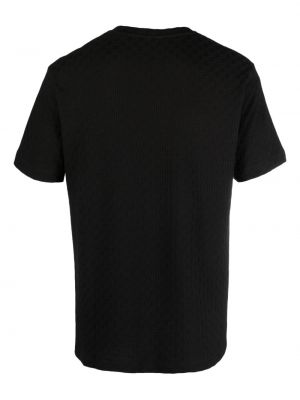 Žakárové bavlněné tričko Sunflower černé