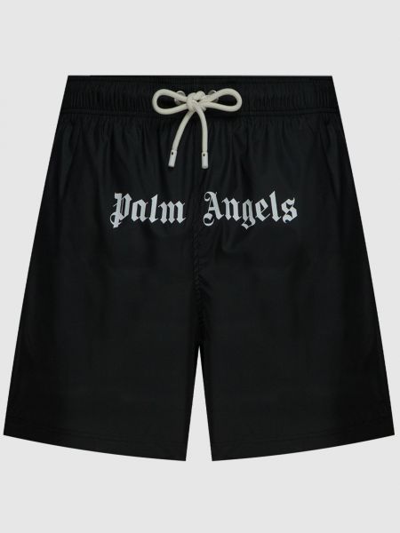 Чорні шорти з принтом Palm Angels