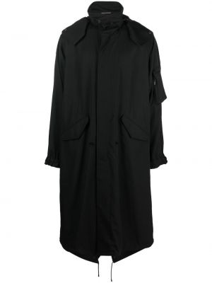 Παλτό με κουκούλα Yohji Yamamoto μαύρο