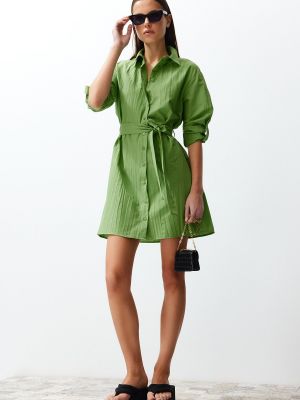 Pletena mini obleka Trendyol zelena
