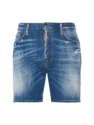 Shorts di jeans di cotone Dsquared2 blu