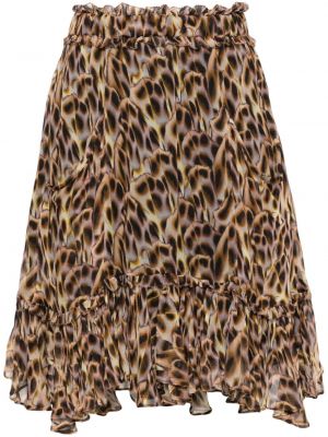 Mini suknja s printom Marant Etoile smeđa
