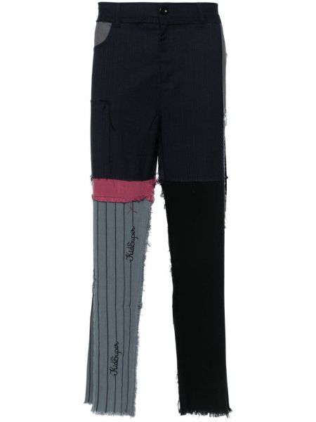 Viseltes hatású egyenes szárú nadrág Kidsuper kék