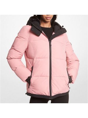 Куртка утепленная Michael Michael Kors Faux Fur-Trim Quilted розовый