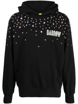 Pamučna hoodie s kapuljačom s kristalima Barrow crna
