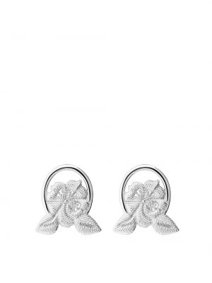 Boucles d'oreilles à fleurs à boucle Tane México 1942 argenté