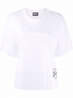 Camiseta con bordado Diesel blanco