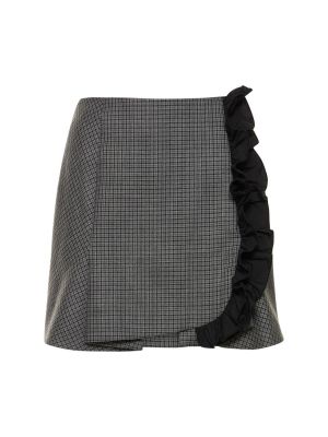 Vlněné mini sukně s volány Msgm šedé